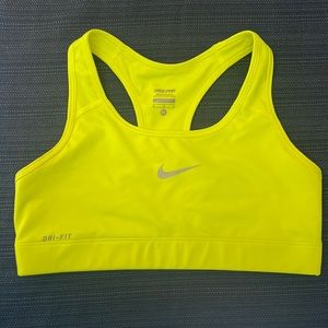Nike Pro Medium sports bra neon yellow